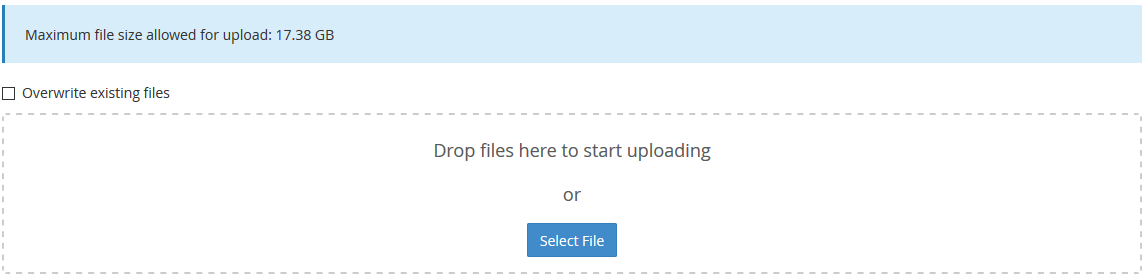 Select WordPress file to upload